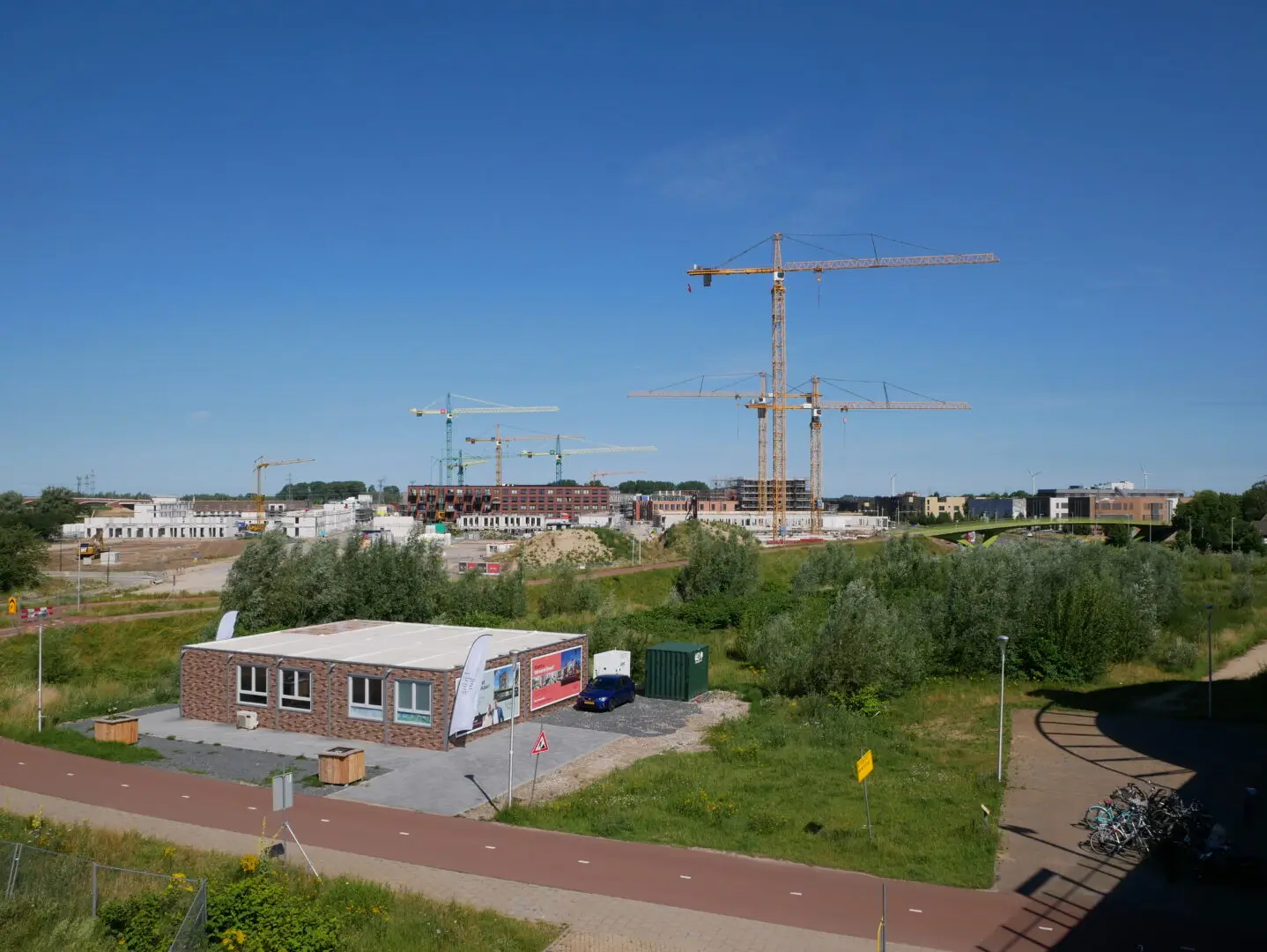 Bouwwerkzaamheden in een nieuwbouwwijk